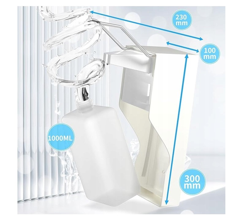 Dozator cu cot pentru dezinfectant lichid/gel sau săpun, montat pe perete capacitate 1L - Imagine 2